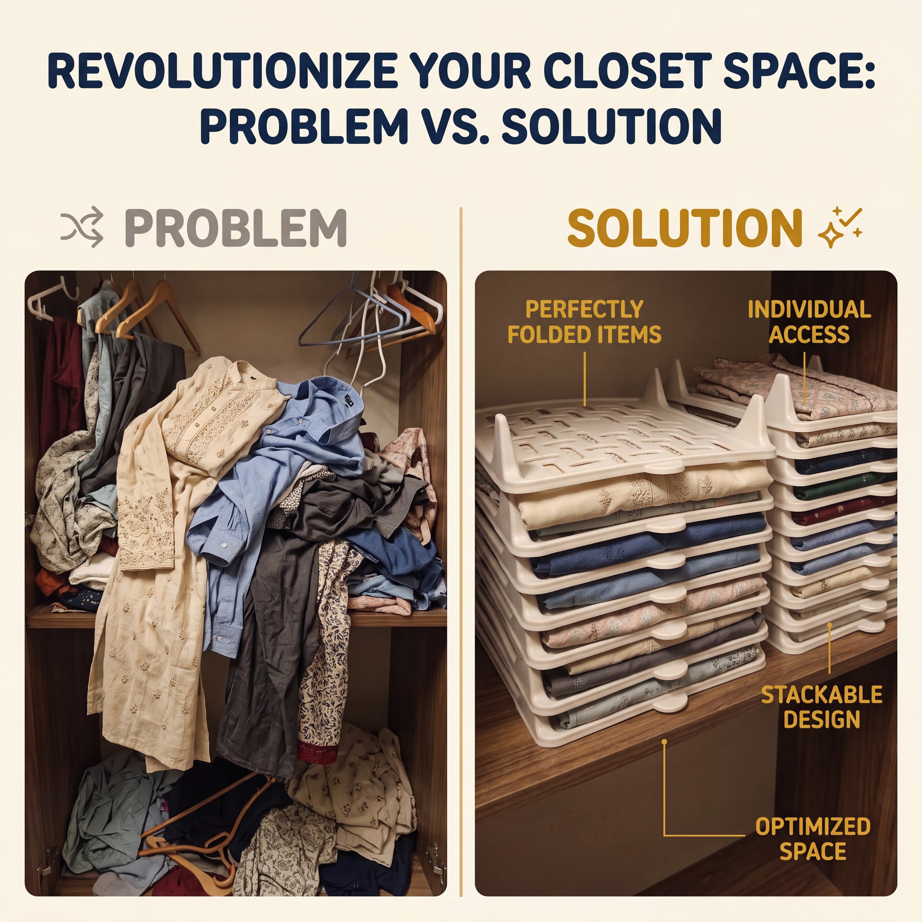 Folded StackSmart wardrobe organizer