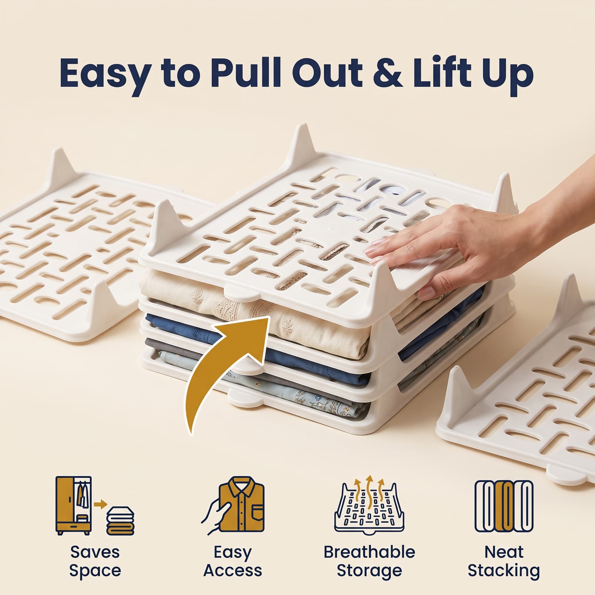StackSmart organizer product stack on dark background